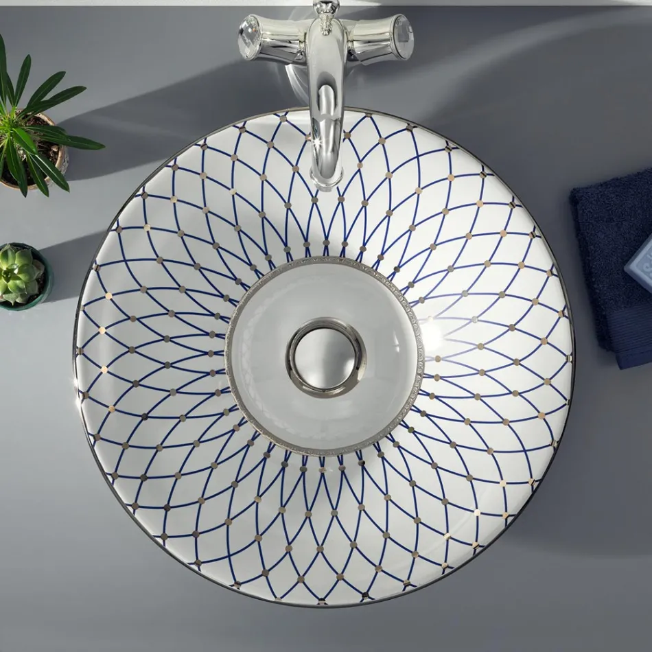 Half verzonken wastafel in Fire Clay in verschillende afwerkingen Made in Italy - Capatosta Viadurini