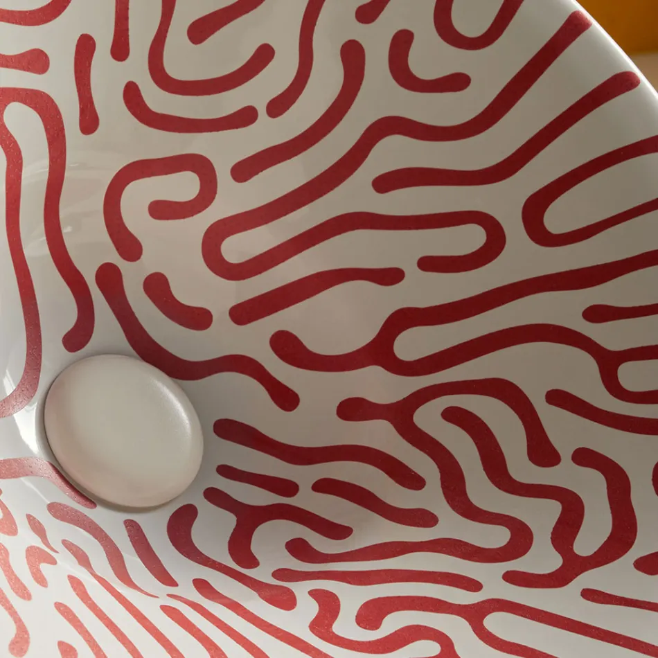 Half verzonken wastafel in topkwaliteit Frans porselein - Pausa Viadurini