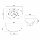 Sferische keramische aanrecht wastafel Ø60cm Gemaakt in Leivi, Italië Viadurini