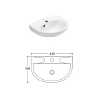 Wandgemonteerde witte keramische wastafel met een elegant modern design - Silica Viadurini