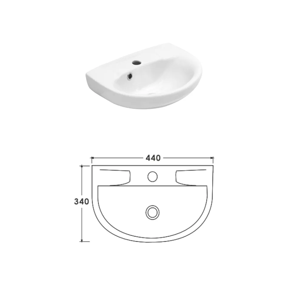 Wandgemonteerde witte keramische wastafel met een elegant modern design - Silica Viadurini