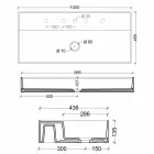 Wastafel in modern design keramische Zon 100x45 cm Made in Italy Viadurini