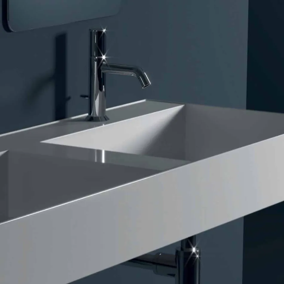 Wastafel in modern design keramische Zon 120x45 cm Made in Italy Viadurini