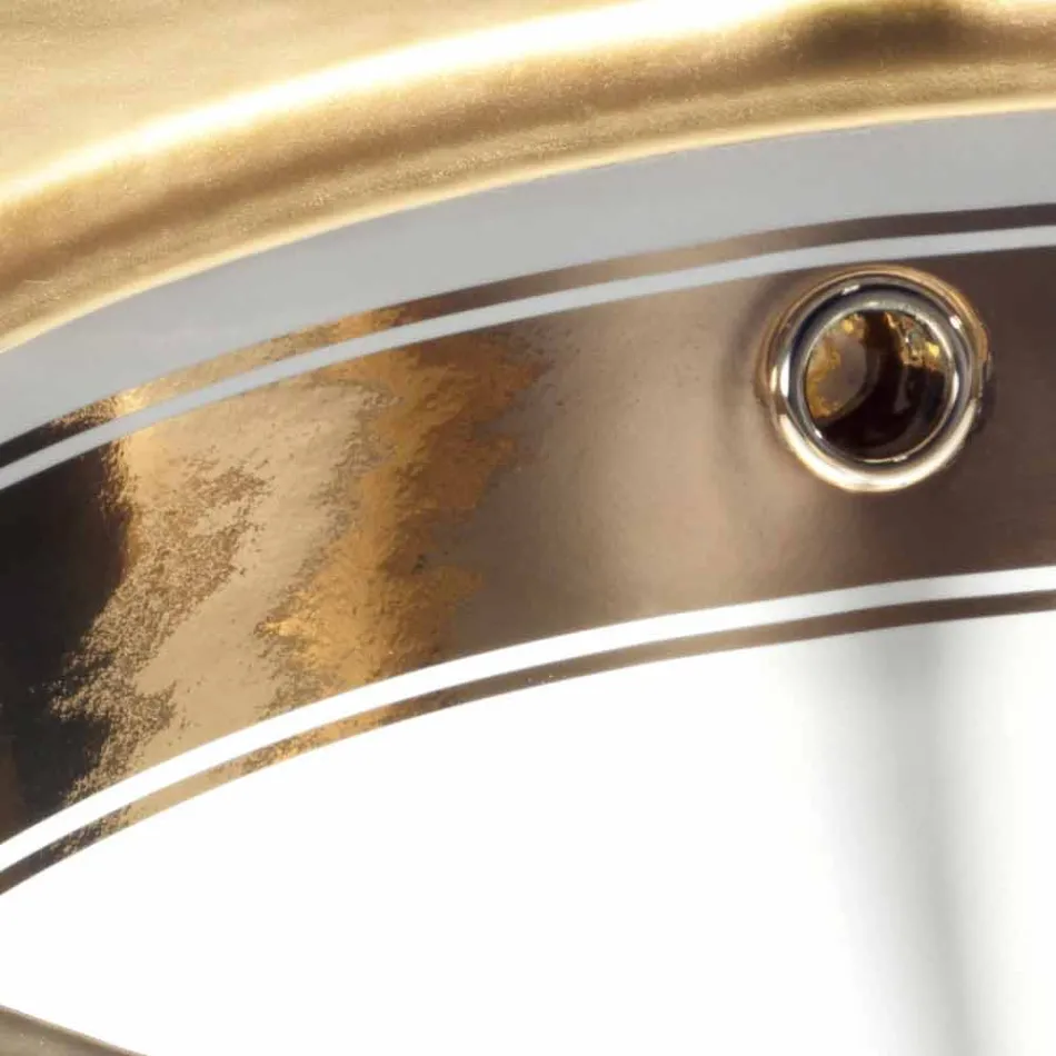 Barokke gootsteen ondergedompeld in vuurklei en goud gemaakt in Italië, Egeïsch Viadurini