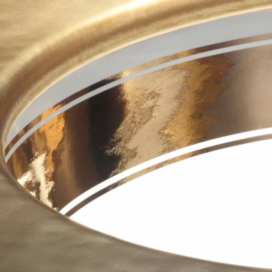 Barokke gootsteen ondergedompeld in vuurklei en goud gemaakt in Italië, Egeïsch Viadurini