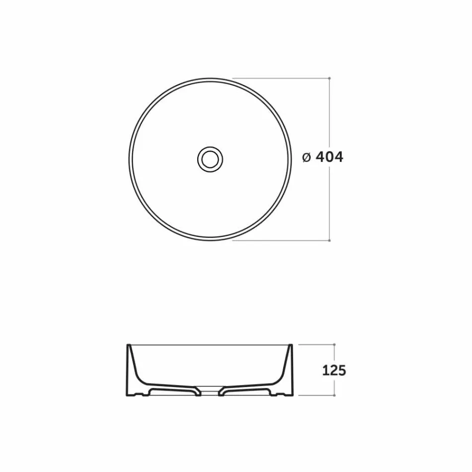 Ronde wastafel van 40 cm in wit of Leivi gekleurd keramiek Viadurini