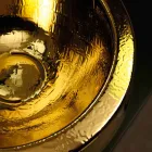 Design ronde aanrecht wastafel in verguld Italië Elisa keramiek Viadurini