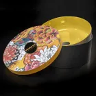 Gele ronde wastafel in geglazuurde klei gemaakt in Italië - Tatiana Viadurini