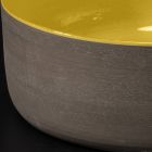 Gele ronde wastafel in geglazuurde klei gemaakt in Italië - Tatiana Viadurini