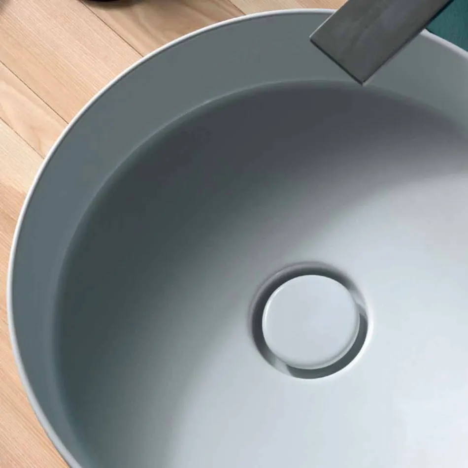 round wastafel in moderne keramische Cirkel van de Zon diameter 40 cm Viadurini