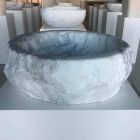 Ronde Carrara marmeren aanrecht wastafel gemaakt in Italië - Canova Viadurini
