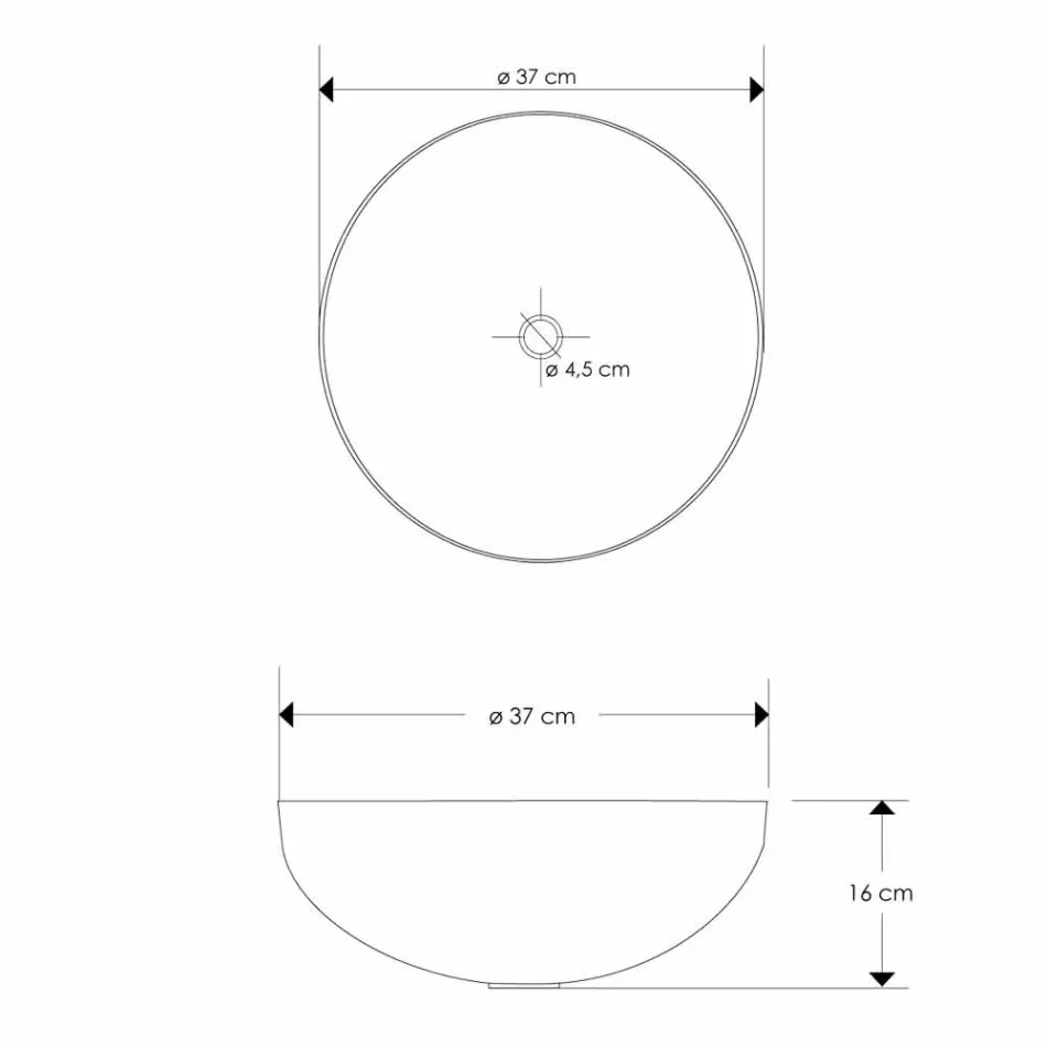Moderne aanrecht ronde wastafel in nikel Loano metaal Viadurini