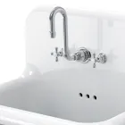 Vintage wandgemonteerde dubbele wastafel in grijs keramiek - Jack Viadurini