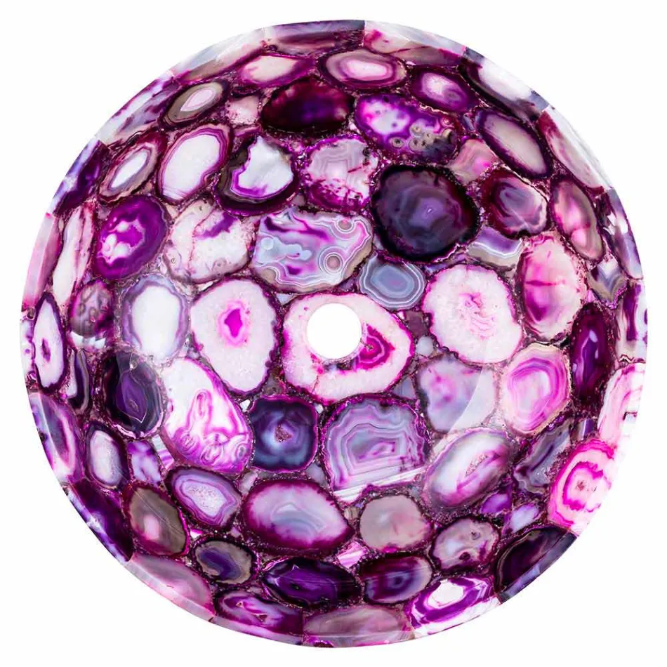 Aanrecht gootsteen in ronde agaatsteen - Buffalo Viadurini