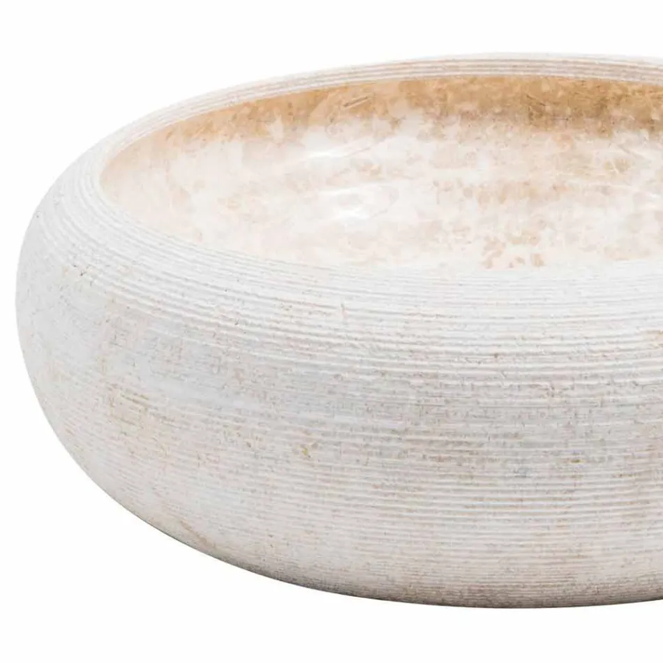 Ronde wastafel van wit marmer, Bucciano Viadurini