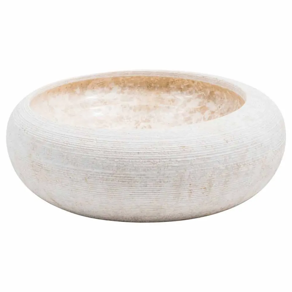Ronde wastafel van wit marmer, Bucciano Viadurini