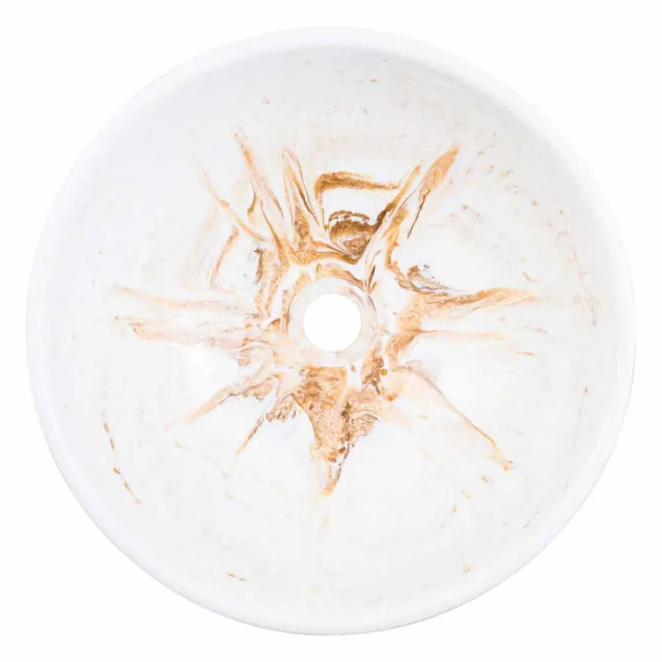 Designondersteuningswasbak in gouden hars - Dogliola Viadurini