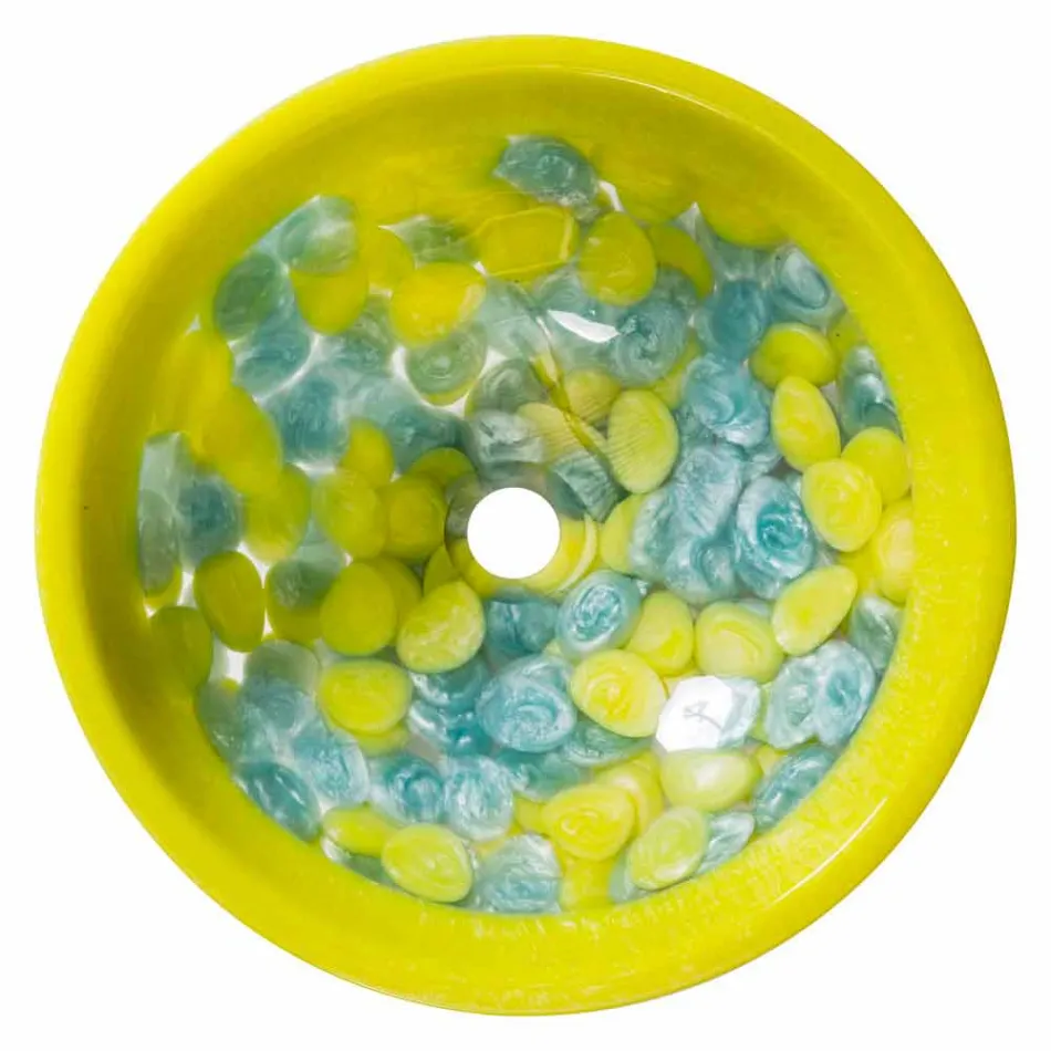 Aanrecht ontwerp handgemaakte gootsteen in hars, Buglio Viadurini