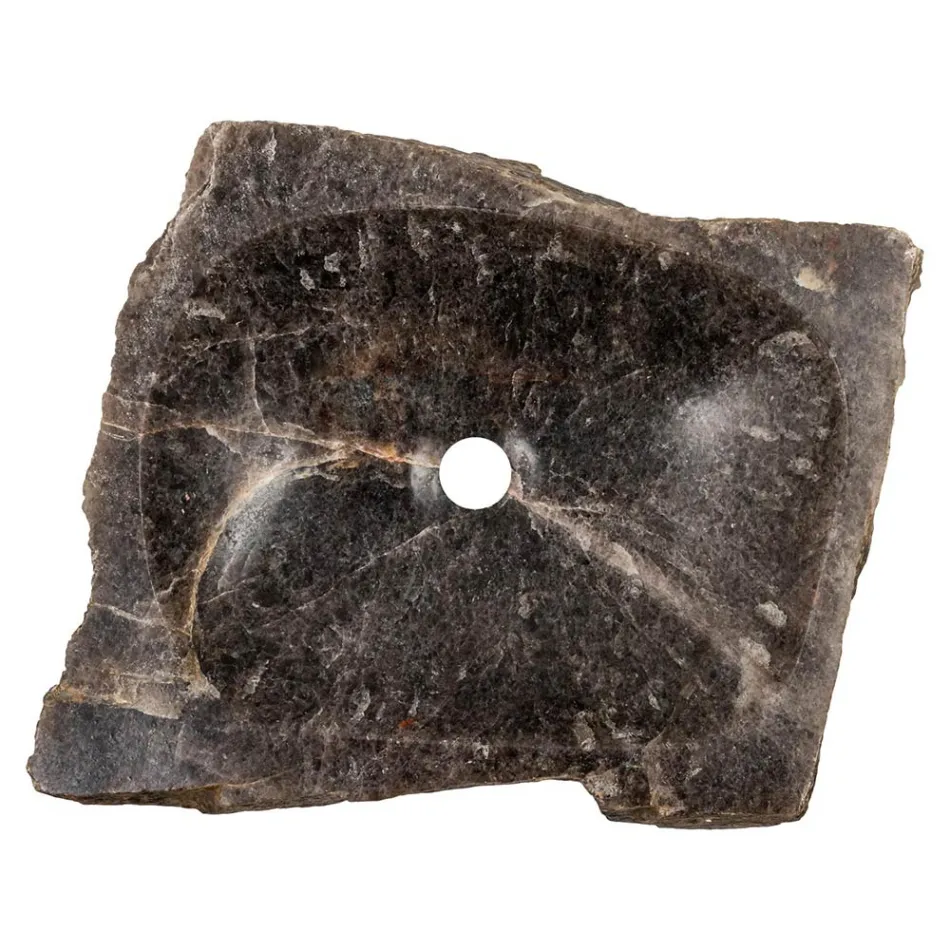 Handgemaakte spoelbak in rookkwartssteen, Vigasio Viadurini