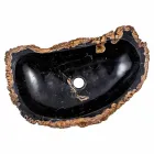 Eigentijdse handgemaakte aanrecht gootsteen gemaakt van fossiel hout, Negrar Viadurini