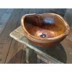 Moderne staande wastafel in natuurlijk teakhout van Vigevano Viadurini