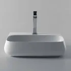 Vrijstaande of aan de muur bevestigde keramische spoelbak L 55 cm gemaakt in Italië, Gais Viadurini