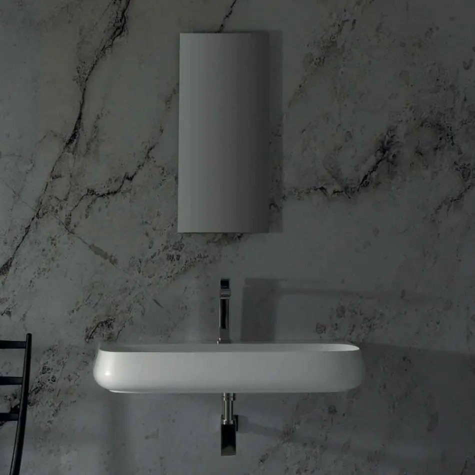 Vrijstaande of hangende keramische spoelbak L 90 cm gemaakt in Italië, Gais Viadurini