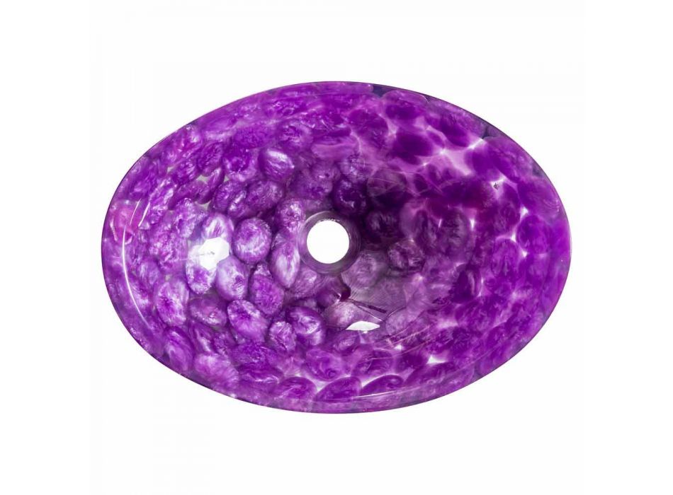 Aanrecht ovale design gootsteen in violette hars, Buonalbergo