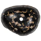 Aanrecht wastafel handgemaakt in riviersteen, Palizzi Viadurini