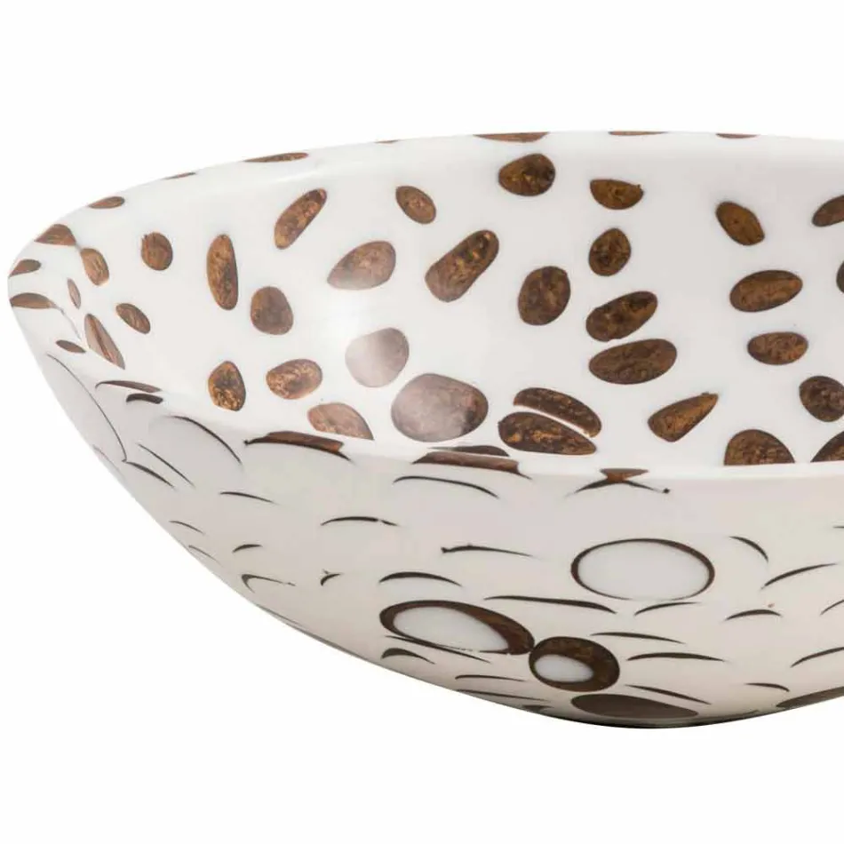 Moderne ronde aanrecht wasbak gemaakt van hars, Bussi Viadurini