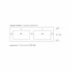 Moderne hangende dubbele gootsteen in Luxolid gemaakt in Italië, Ruffano Viadurini