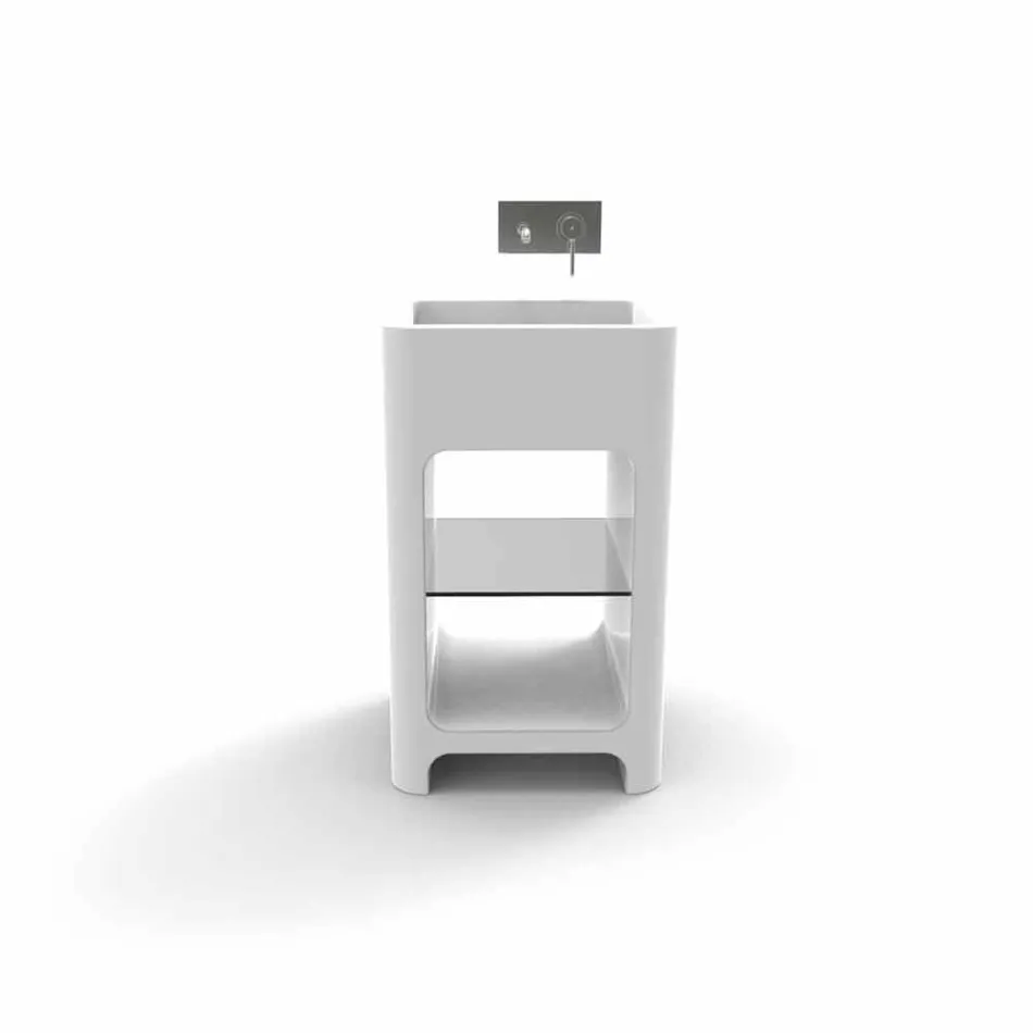 Moderne monoblock vrijstaande wastafel gemaakt in Italië, Tufino Viadurini