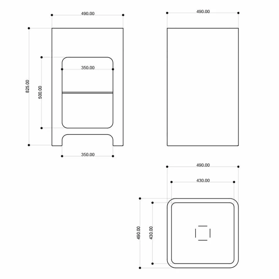 Moderne monoblock vrijstaande wastafel gemaakt in Italië, Tufino Viadurini