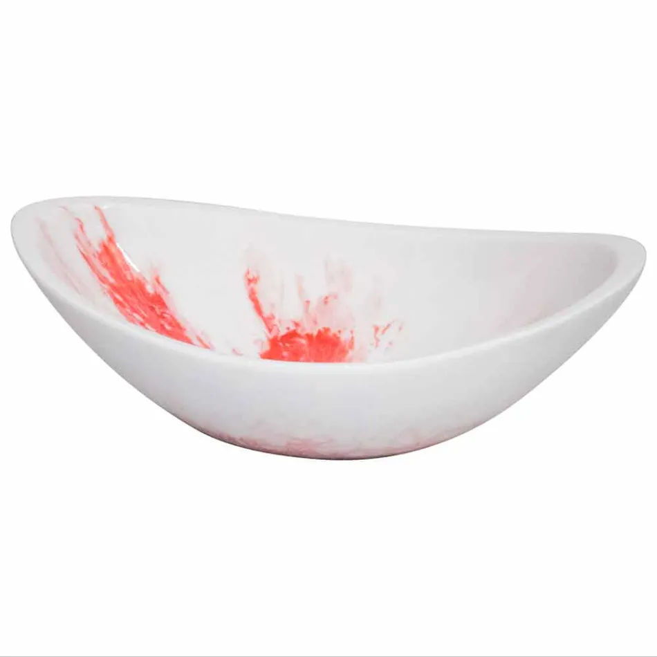 Moderne witte hars wastafel - Marcedusa Viadurini