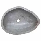 Moderne aanrecht spoelbak gemaakt van handgemaakte riviersteen, Buriasco Viadurini