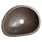 Moderne aanrecht spoelbak gemaakt van handgemaakte riviersteen, Buriasco Viadurini