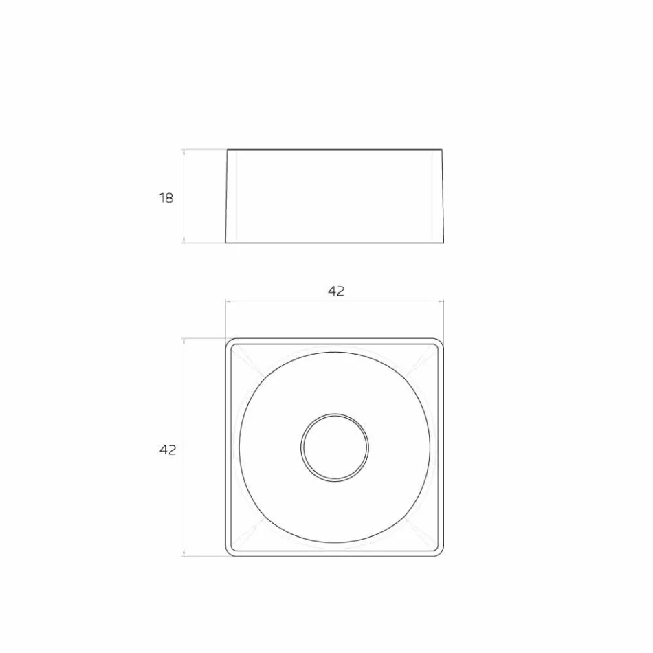 Vierkante moderne aanrecht gootsteen gemaakt in Italië, Forino Viadurini