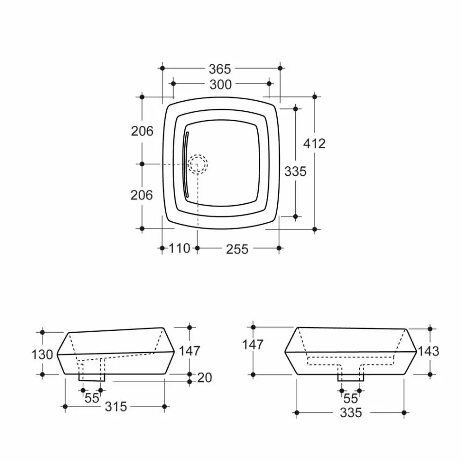 Designwastafel in bronzen keramiek gemaakt in Italië Simon Viadurini