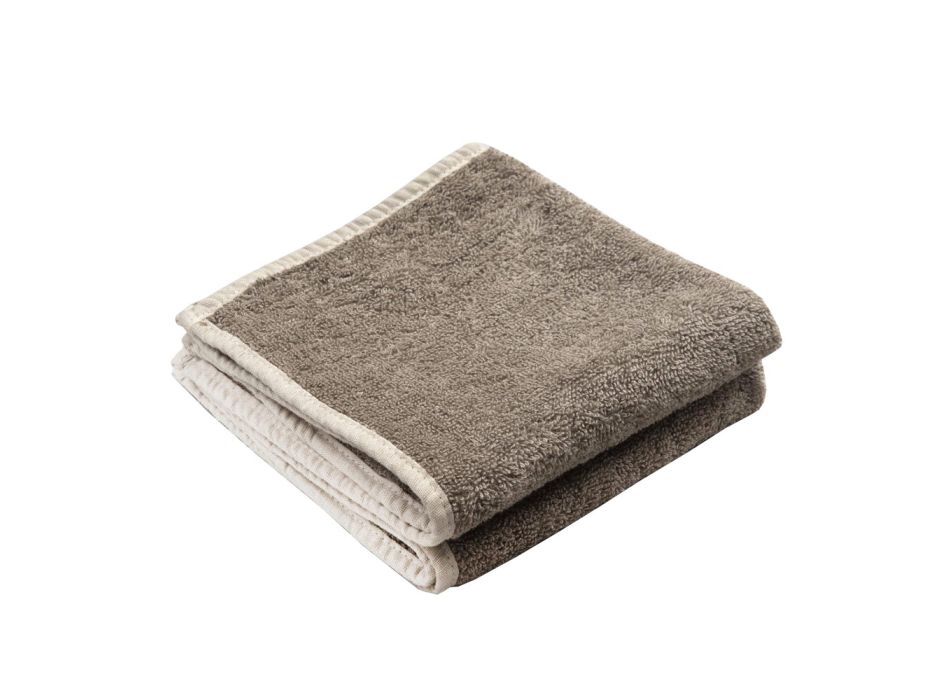 Badhanddoek voor gasten in badstof met rand van gemengd linnen 6-delig - kam Viadurini