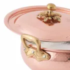 Groentepot met handgemaakt deksel van vertind koper gemaakt in Italië 28 cm - Mariacarla Viadurini