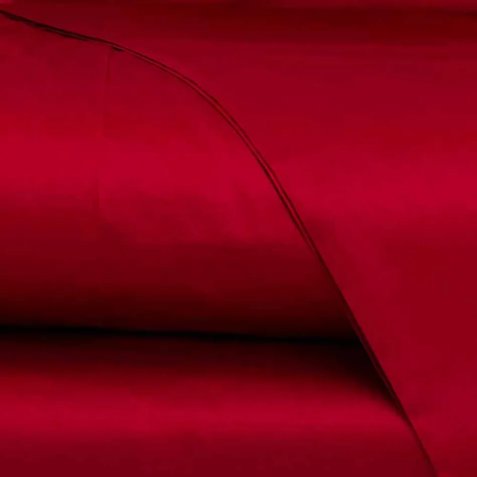 Katoensatijnen lakenset voor tweepersoonsbed, effen kleur - Freesia Viadurini