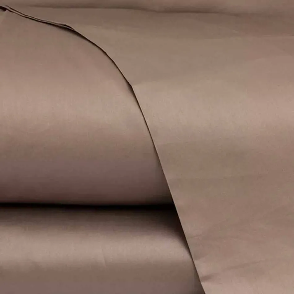 Katoensatijnen lakenset voor tweepersoonsbed, effen kleur - Freesia Viadurini