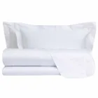 Katoensatijnen lakenset voor tweepersoonsbed, effen kleur - Freesia Viadurini