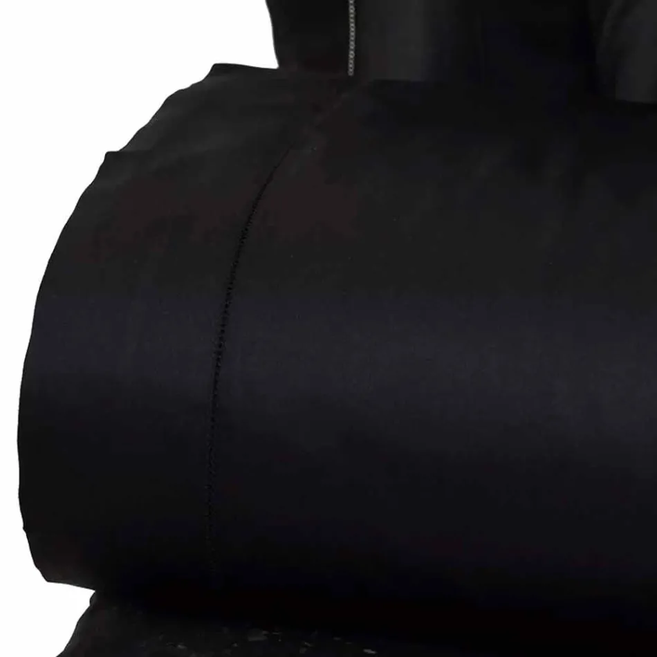 Katoensatijnen lakenset voor tweepersoonsbed, effen kleur - Freesia Viadurini