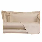 Lakens in effen kleur, compleet in katoensatijn voor tweepersoonsbed - Hibiscus Viadurini