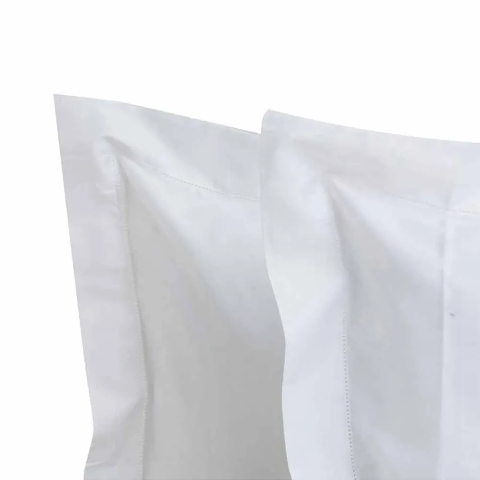 Lakens in effen kleur, compleet in katoensatijn voor tweepersoonsbed - Hibiscus Viadurini