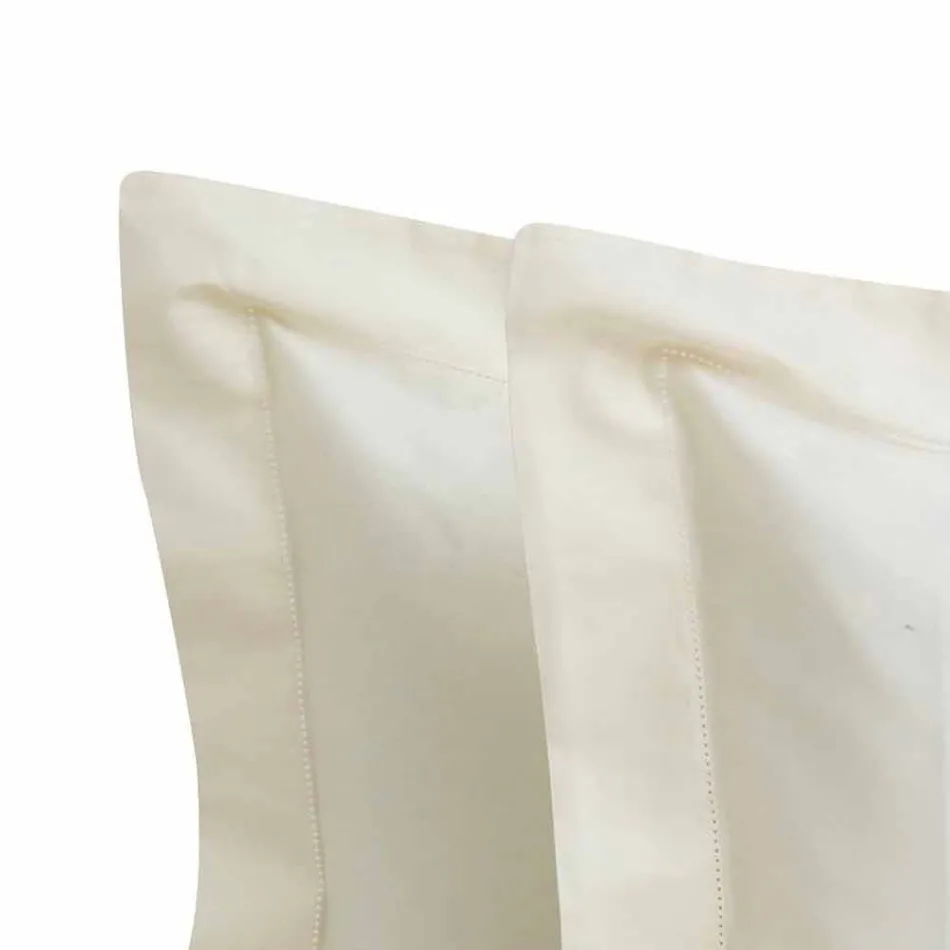 Lakens in effen kleur, compleet in katoensatijn voor tweepersoonsbed - Hibiscus Viadurini