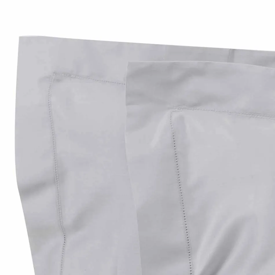 Lakens in effen kleur, compleet in katoensatijn voor tweepersoonsbed - Hibiscus Viadurini