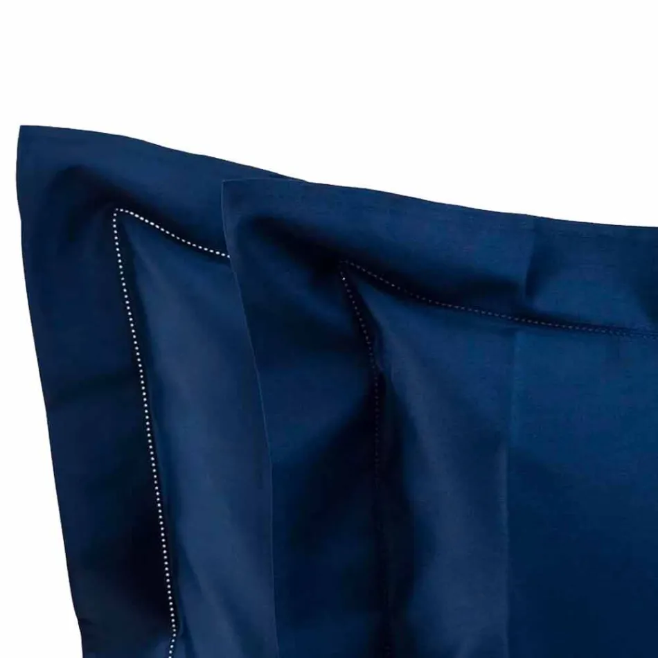 Lakens in effen kleur, compleet in katoensatijn voor tweepersoonsbed - Hibiscus Viadurini