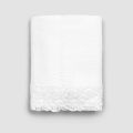 Wit linnen laken met kant voor tweepersoonsbed van hoge kwaliteit - Fiumana